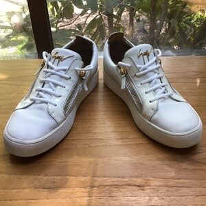 Giuseppe Zanotti White Leather Sneakers, Men's EU size 43 Pre-owned